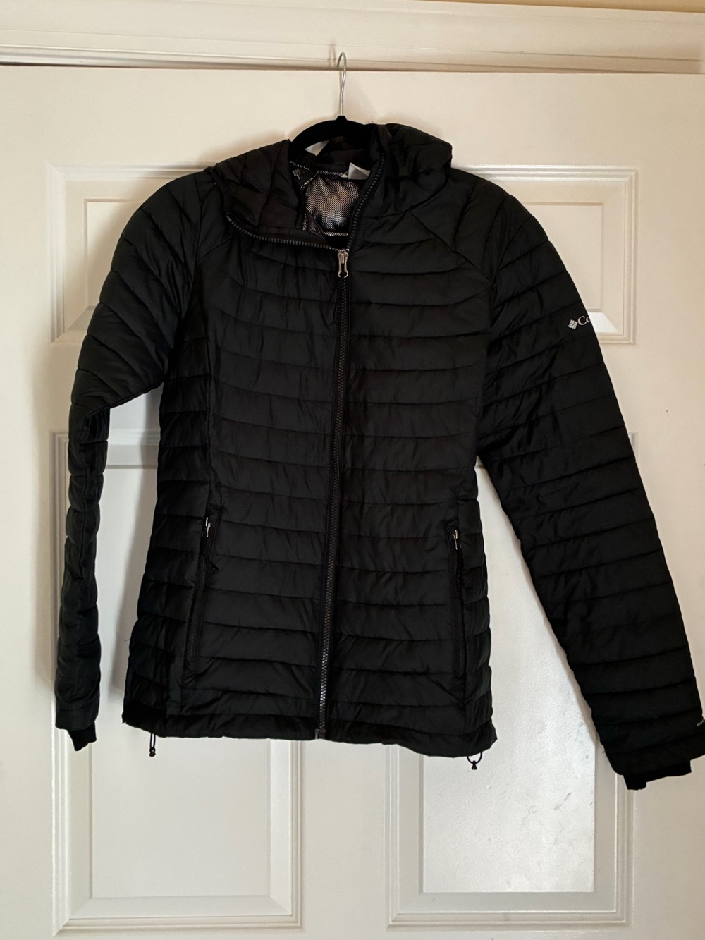 Columbia White Out II Omni-Heat Black Hooded Puffer Jacket - Size M